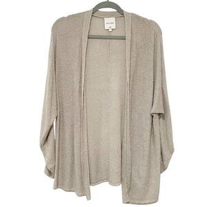 Gentle Fawn Open Front Beige Taupe Dolman Sleeve Cardigan M Coastal Lagenlook